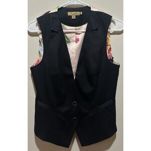Ted Baker London Women's Floral Back Panel‎ Button Vest Size 2